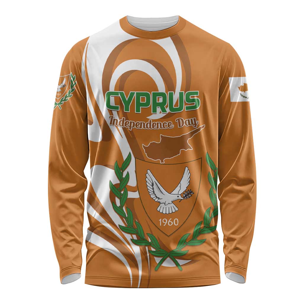 Personalized Cyprus Independence Day 1960 Long Sleeve Shirt Kbrs Cumhuriyeti Curve Style - Wonder Print Shop