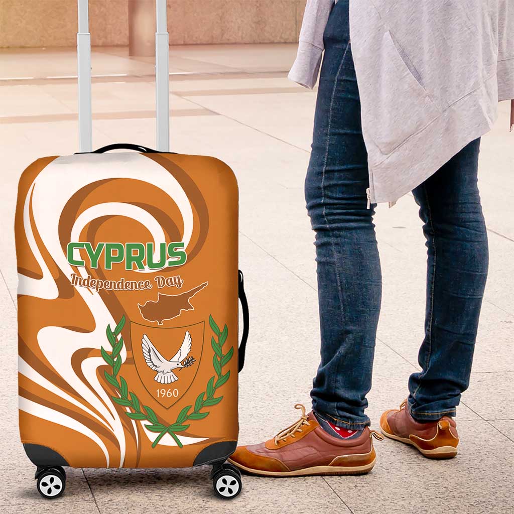 Personalized Cyprus Independence Day 1960 Luggage Cover Kbrs Cumhuriyeti Curve Style - Wonder Print Shop