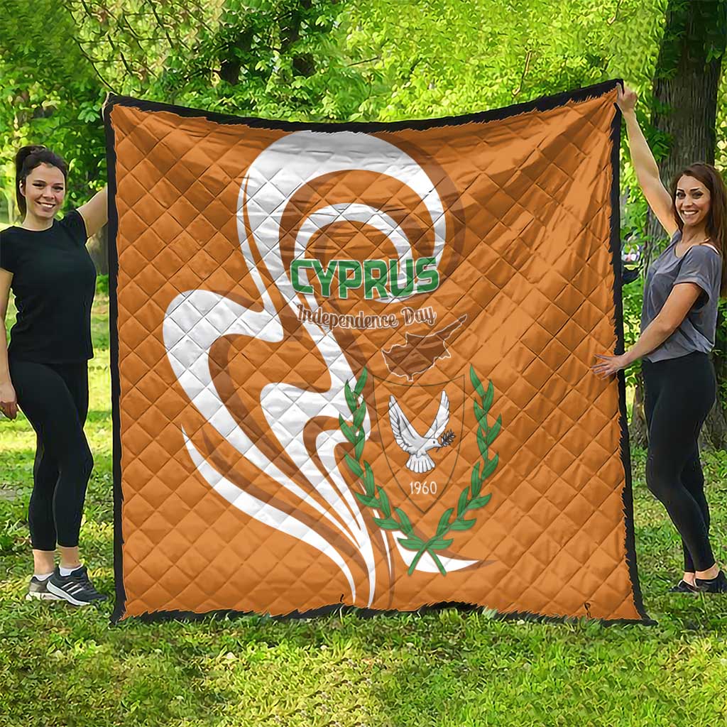 Personalized Cyprus Independence Day 1960 Quilt Kbrs Cumhuriyeti Curve Style - Wonder Print Shop