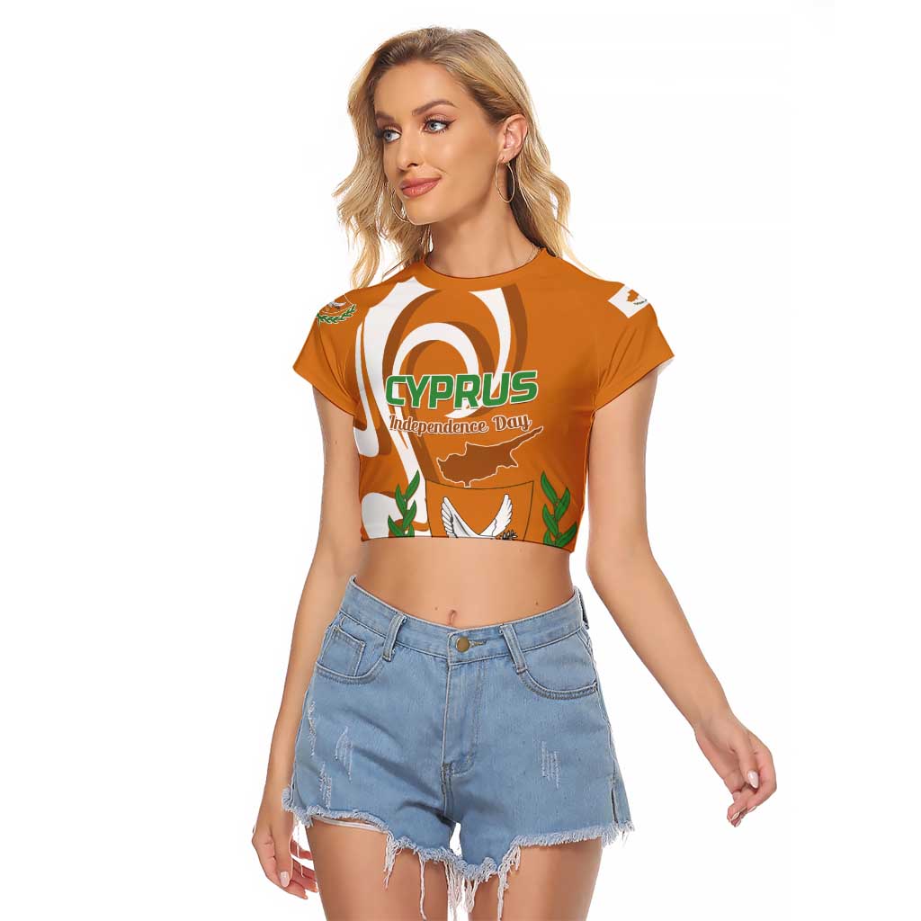 Personalized Cyprus Independence Day 1960 Raglan Cropped T Shirt Kbrs Cumhuriyeti Curve Style - Wonder Print Shop