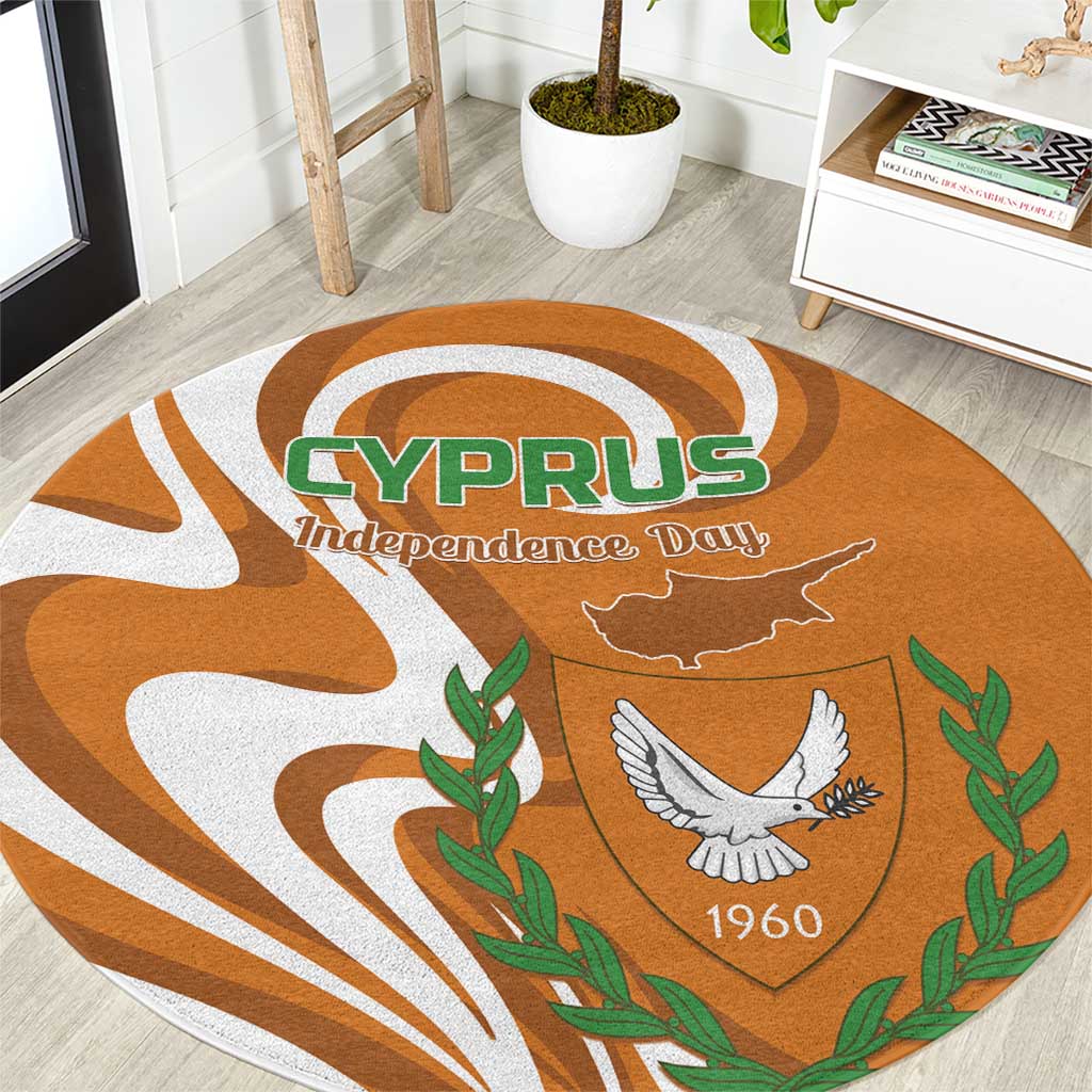 Personalized Cyprus Independence Day 1960 Round Carpet Kıbrıs Cumhuriyeti Curve Style