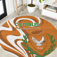 Personalized Cyprus Independence Day 1960 Round Carpet Kıbrıs Cumhuriyeti Curve Style