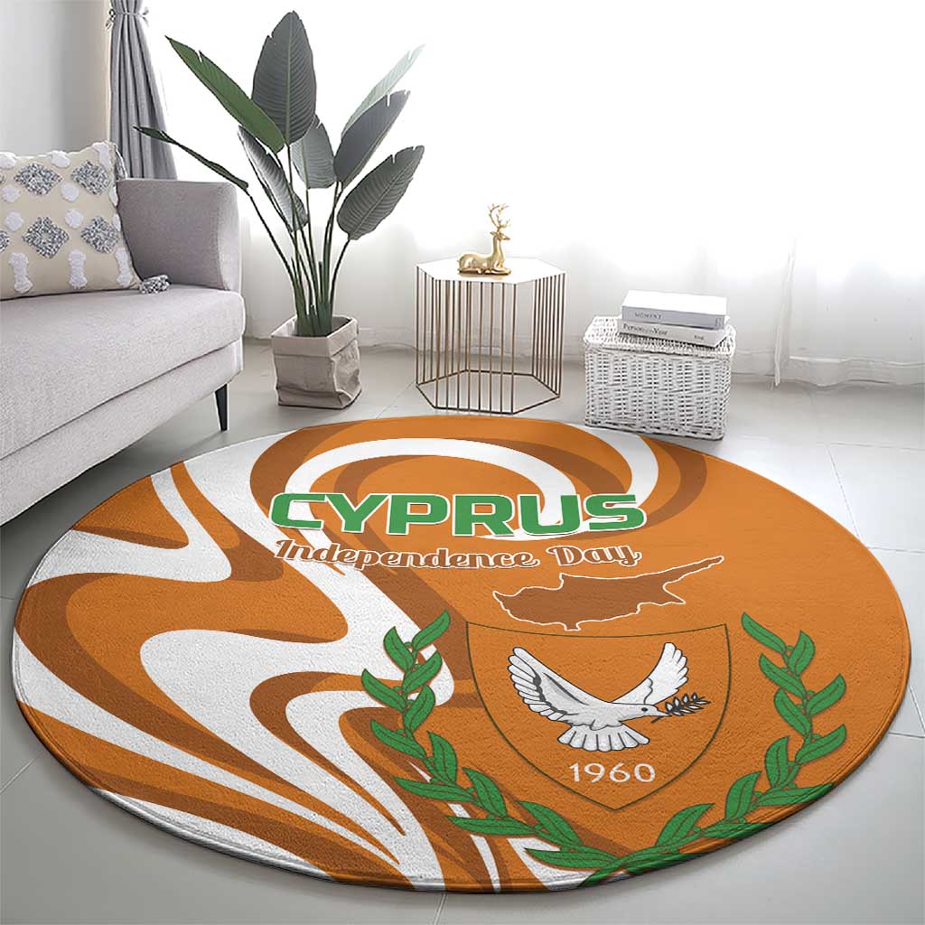 Personalized Cyprus Independence Day 1960 Round Carpet Kıbrıs Cumhuriyeti Curve Style