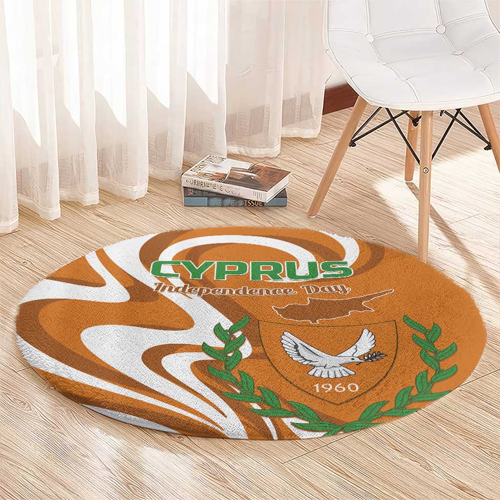 Personalized Cyprus Independence Day 1960 Round Carpet Kıbrıs Cumhuriyeti Curve Style