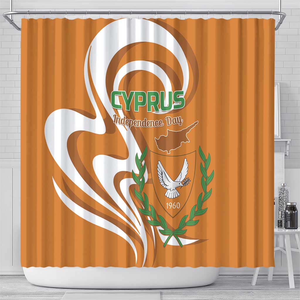 Personalized Cyprus Independence Day 1960 Shower Curtain Kıbrıs Cumhuriyeti Curve Style