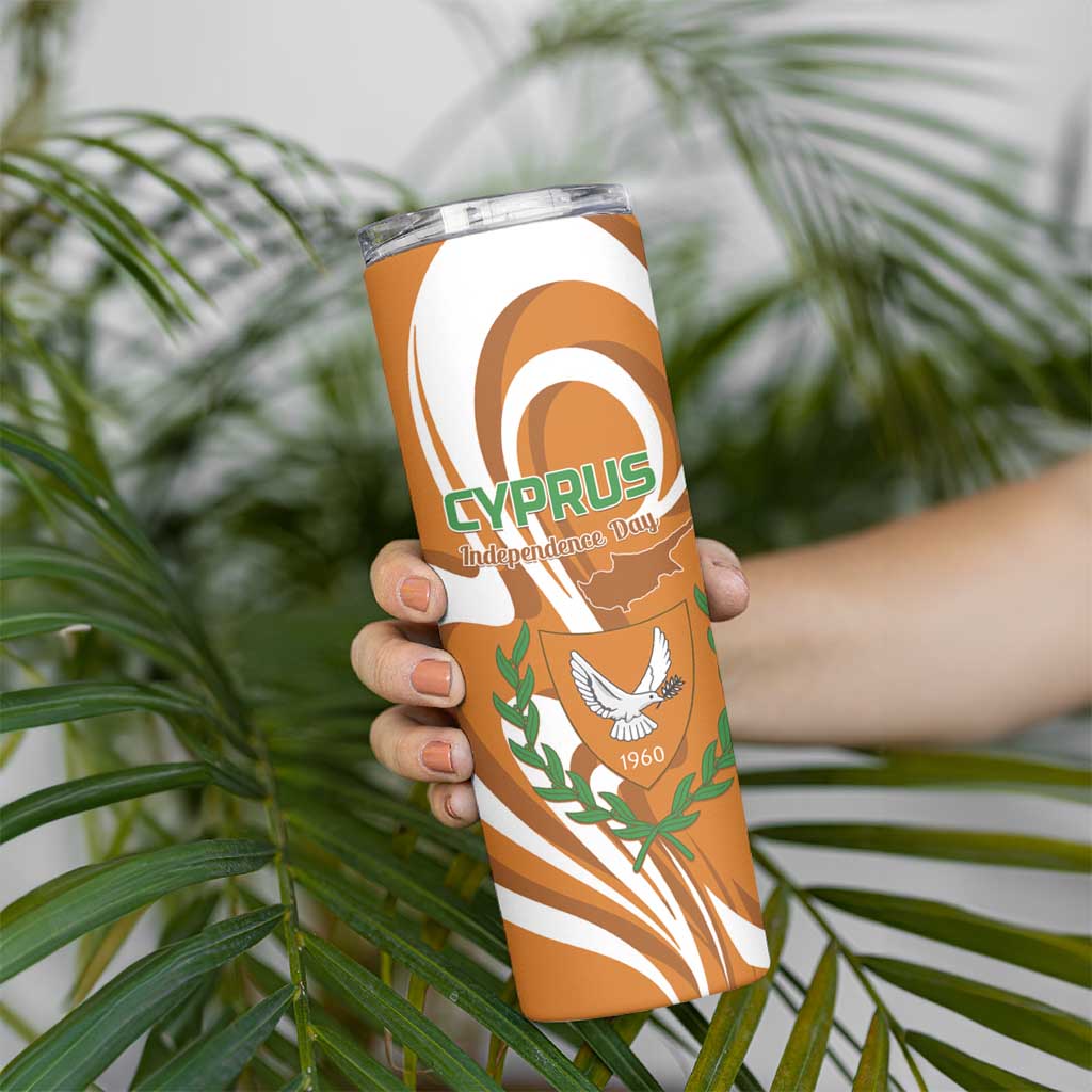Personalized Cyprus Independence Day 1960 Skinny Tumbler Kbrs Cumhuriyeti Curve Style - Wonder Print Shop