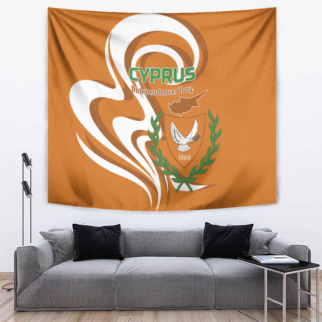 Personalized Cyprus Independence Day 1960 Tapestry Kbrs Cumhuriyeti Curve Style - Wonder Print Shop