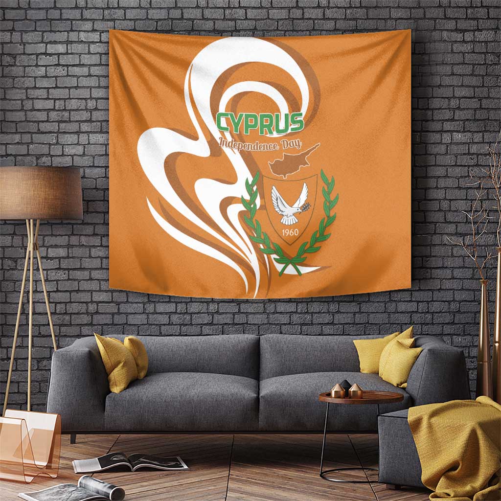 Personalized Cyprus Independence Day 1960 Tapestry Kbrs Cumhuriyeti Curve Style - Wonder Print Shop