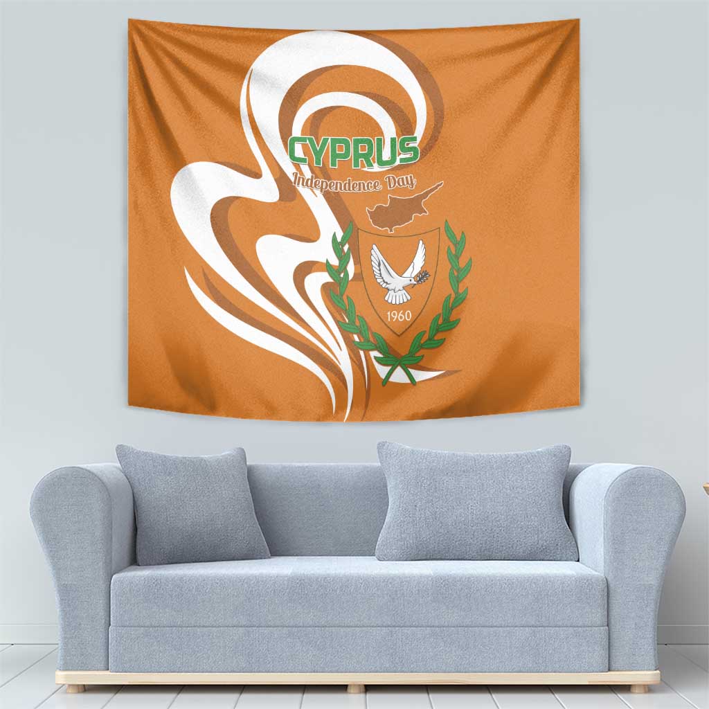 Personalized Cyprus Independence Day 1960 Tapestry Kbrs Cumhuriyeti Curve Style - Wonder Print Shop