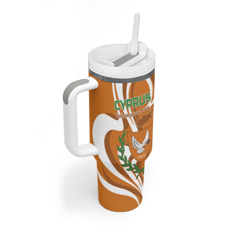 Personalized Cyprus Independence Day 1960 Tumbler With Handle Kbrs Cumhuriyeti Curve Style - Wonder Print Shop