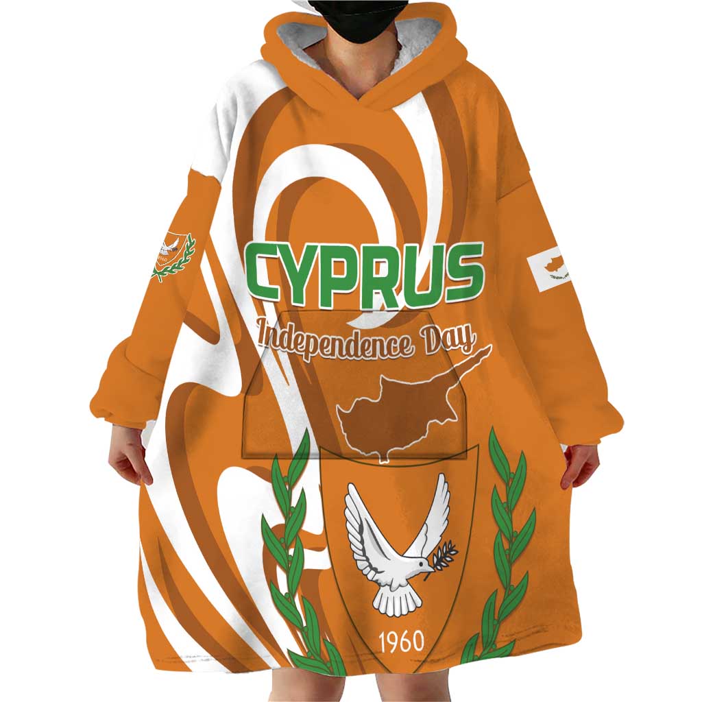 Personalized Cyprus Independence Day 1960 Wearable Blanket Hoodie Kbrs Cumhuriyeti Curve Style - Wonder Print Shop