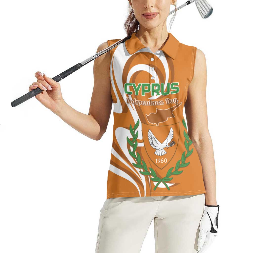 Personalized Cyprus Independence Day 1960 Women Sleeveless Polo Shirt Kbrs Cumhuriyeti Curve Style - Wonder Print Shop