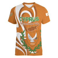 Personalized Cyprus Independence Day 1960 Women V-Neck T-Shirt Kbrs Cumhuriyeti Curve Style - Wonder Print Shop