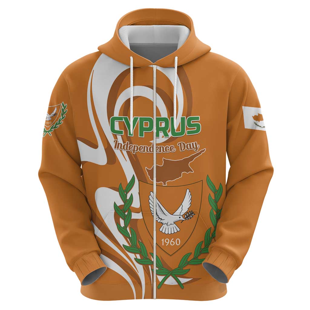Personalized Cyprus Independence Day 1960 Zip Hoodie Kbrs Cumhuriyeti Curve Style - Wonder Print Shop