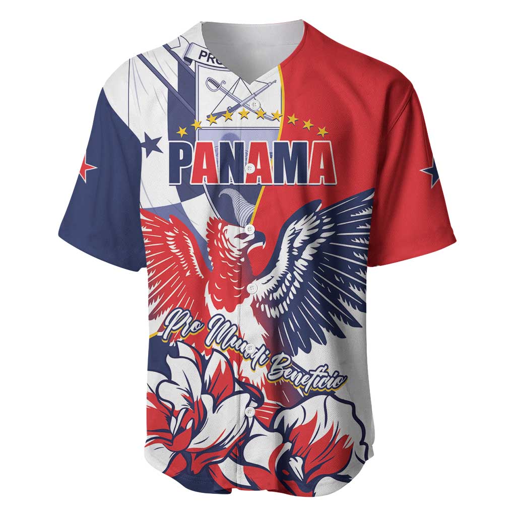 Personalized Panama Harpy Eagle Baseball Jersey Pro Mundi Beneficio Flor del Espiritu Santo - Wonder Print Shop