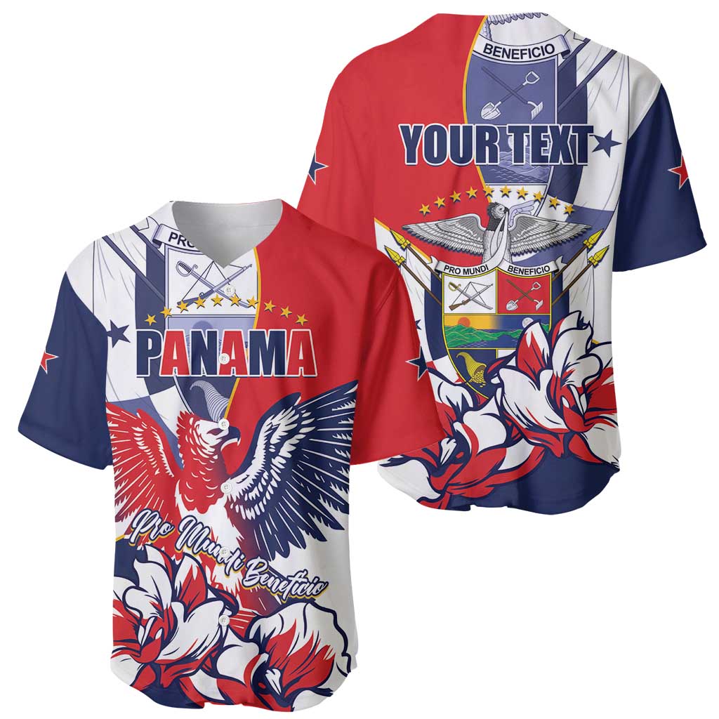 Personalized Panama Harpy Eagle Baseball Jersey Pro Mundi Beneficio Flor del Espiritu Santo - Wonder Print Shop