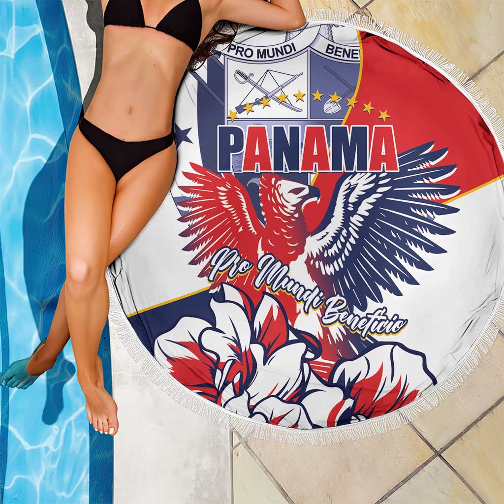 Panama Harpy Eagle Beach Blanket Pro Mundi Beneficio Flor del Espiritu Santo - Wonder Print Shop