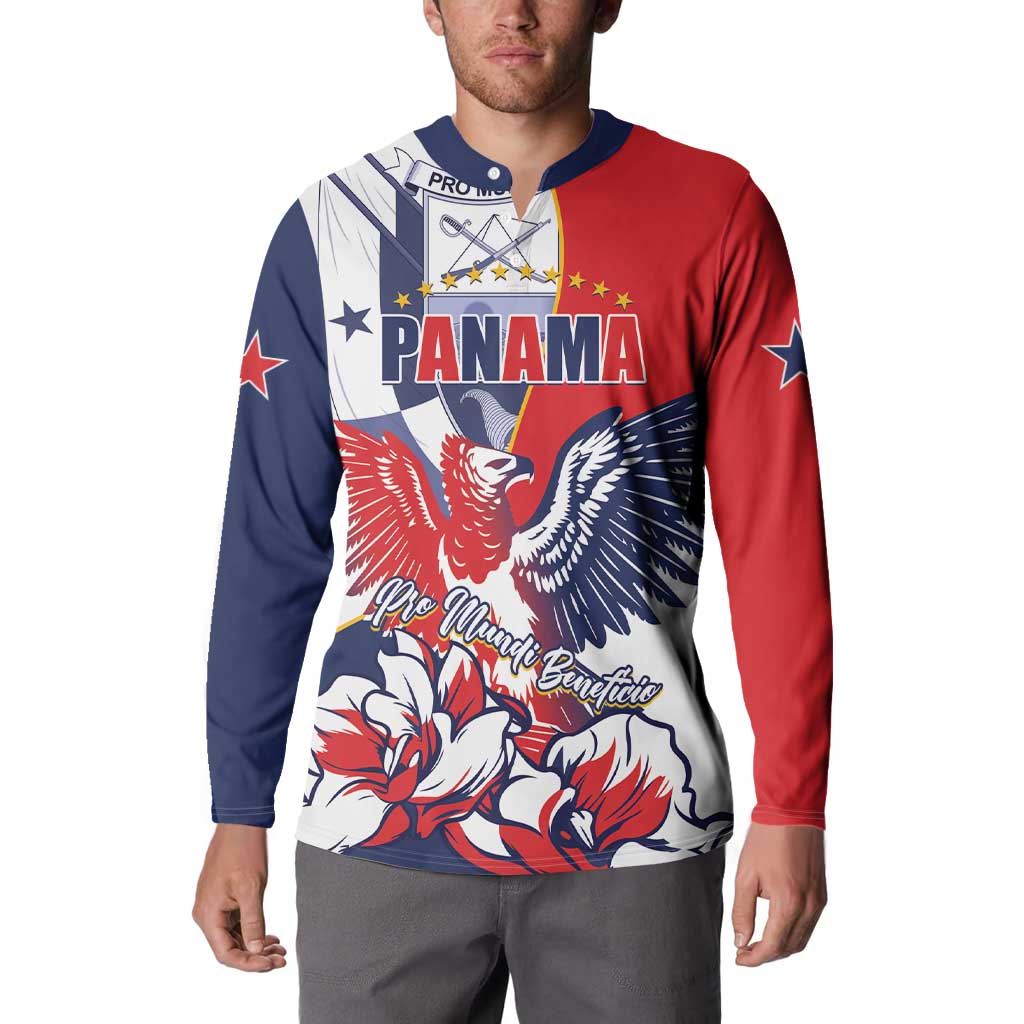 Personalized Panama Harpy Eagle Button Sweatshirt Pro Mundi Beneficio Flor del Espiritu Santo - Wonder Print Shop