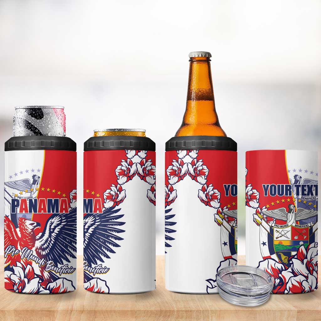 Personalized Panama Harpy Eagle 4 in 1 Can Cooler Tumbler Pro Mundi Beneficio Flor del Espiritu Santo - Wonder Print Shop