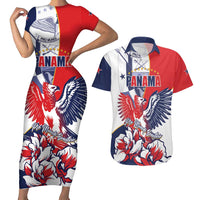 Personalized Panama Harpy Eagle Couples Matching Short Sleeve Bodycon Dress and Hawaiian Shirt Pro Mundi Beneficio Flor del Espiritu Santo - Wonder Print Shop