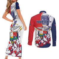 Personalized Panama Harpy Eagle Couples Matching Short Sleeve Bodycon Dress and Long Sleeve Button Shirt Pro Mundi Beneficio Flor del Espiritu Santo - Wonder Print Shop