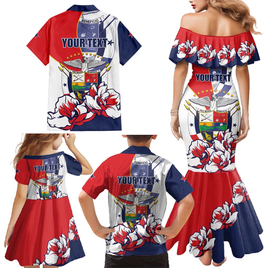 Personalized Panama Harpy Eagle Family Matching Mermaid Dress and Hawaiian Shirt Pro Mundi Beneficio Flor del Espiritu Santo - Wonder Print Shop