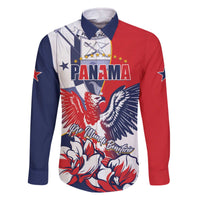Personalized Panama Harpy Eagle Family Matching Off The Shoulder Long Sleeve Dress and Hawaiian Shirt Pro Mundi Beneficio Flor del Espiritu Santo - Wonder Print Shop