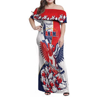 Personalized Panama Harpy Eagle Family Matching Off Shoulder Maxi Dress and Hawaiian Shirt Pro Mundi Beneficio Flor del Espiritu Santo - Wonder Print Shop