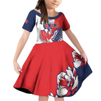 Personalized Panama Harpy Eagle Family Matching Off Shoulder Short Dress and Hawaiian Shirt Pro Mundi Beneficio Flor del Espiritu Santo - Wonder Print Shop