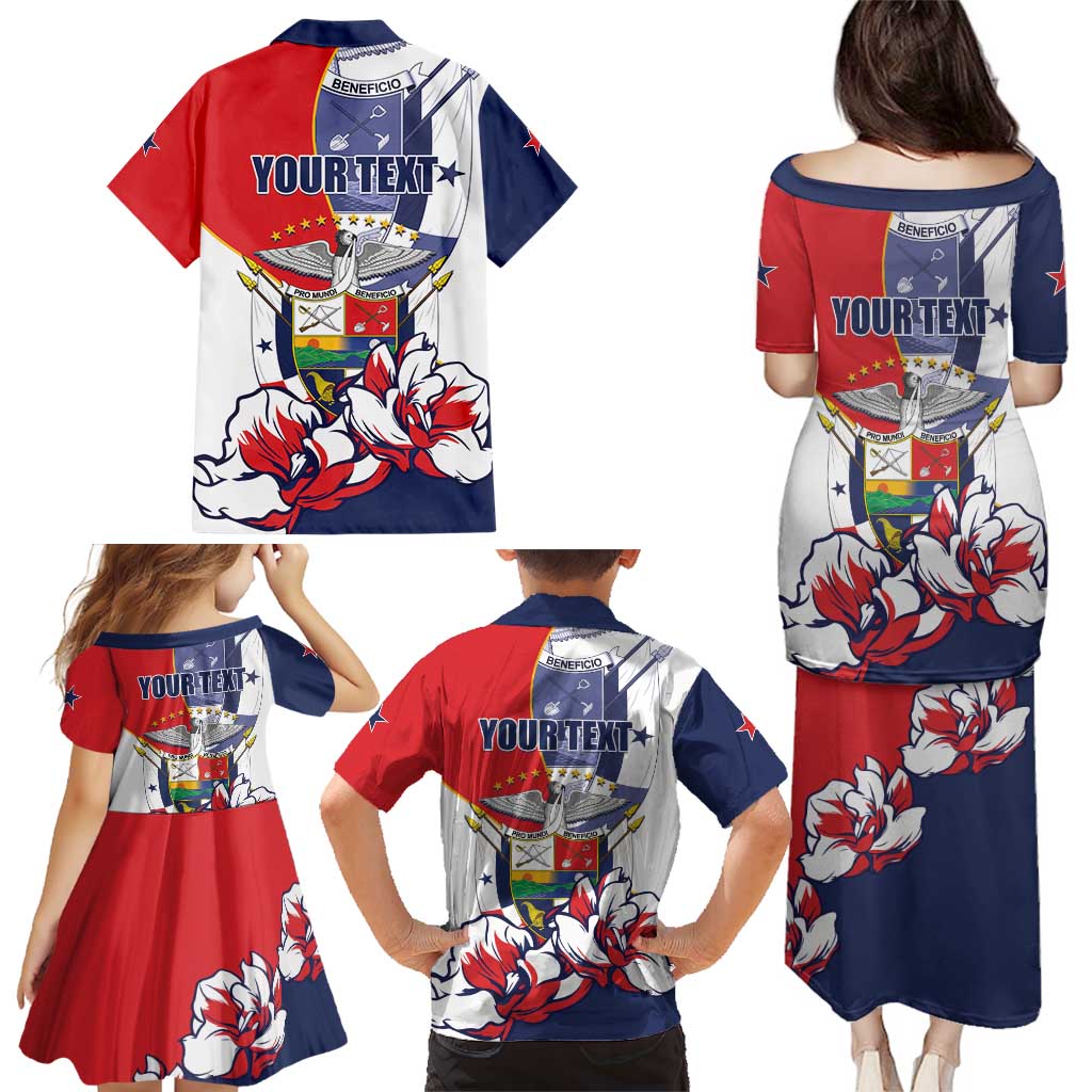 Personalized Panama Harpy Eagle Family Matching Puletasi and Hawaiian Shirt Pro Mundi Beneficio Flor del Espiritu Santo - Wonder Print Shop