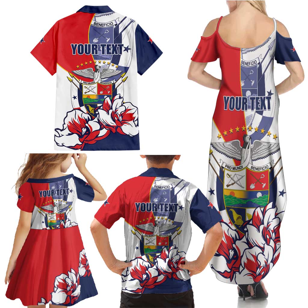 Personalized Panama Harpy Eagle Family Matching Summer Maxi Dress and Hawaiian Shirt Pro Mundi Beneficio Flor del Espiritu Santo - Wonder Print Shop