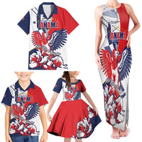 Personalized Panama Harpy Eagle Family Matching Tank Maxi Dress and Hawaiian Shirt Pro Mundi Beneficio Flor del Espiritu Santo - Wonder Print Shop