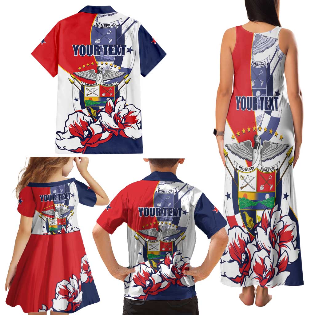 Personalized Panama Harpy Eagle Family Matching Tank Maxi Dress and Hawaiian Shirt Pro Mundi Beneficio Flor del Espiritu Santo - Wonder Print Shop