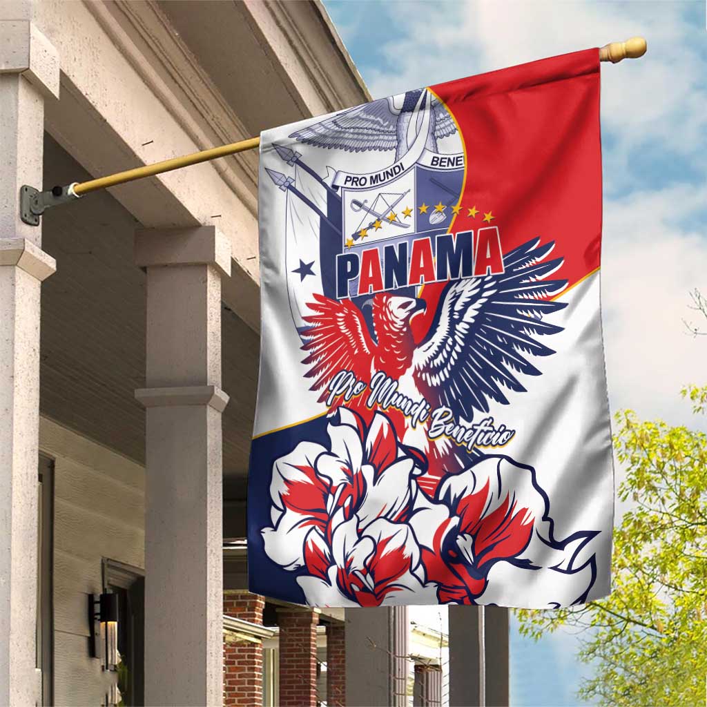 Panama Harpy Eagle Garden Flag Pro Mundi Beneficio Flor del Espiritu Santo - Wonder Print Shop