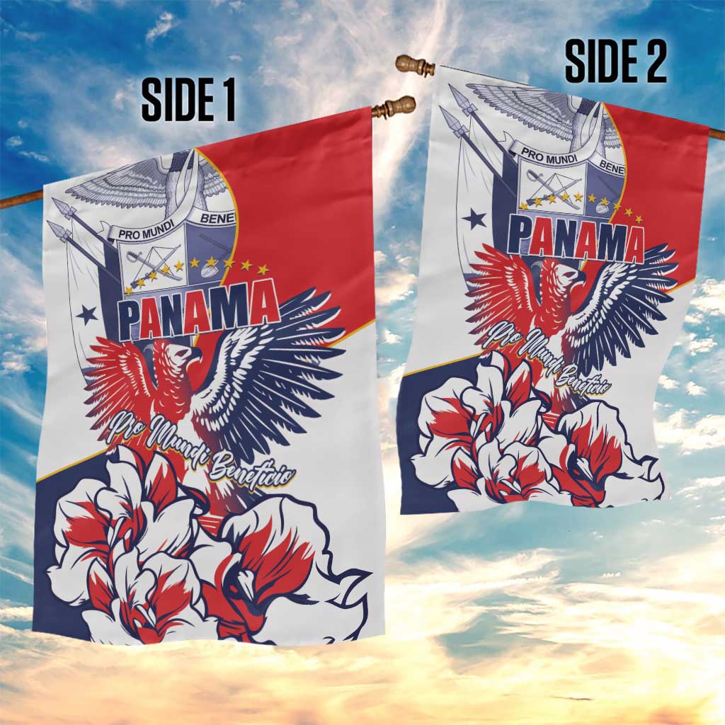 Panama Harpy Eagle Garden Flag Pro Mundi Beneficio Flor del Espiritu Santo - Wonder Print Shop