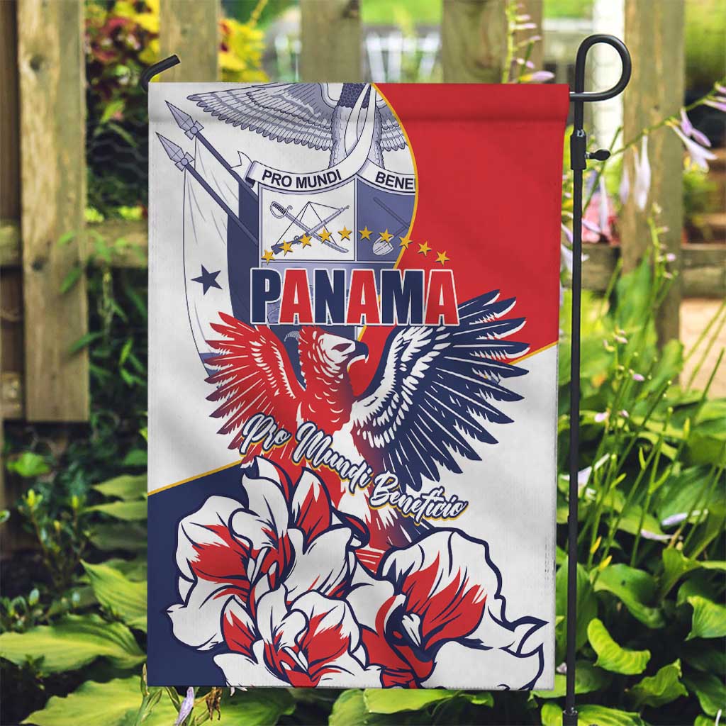 Panama Harpy Eagle Garden Flag Pro Mundi Beneficio Flor del Espiritu Santo - Wonder Print Shop