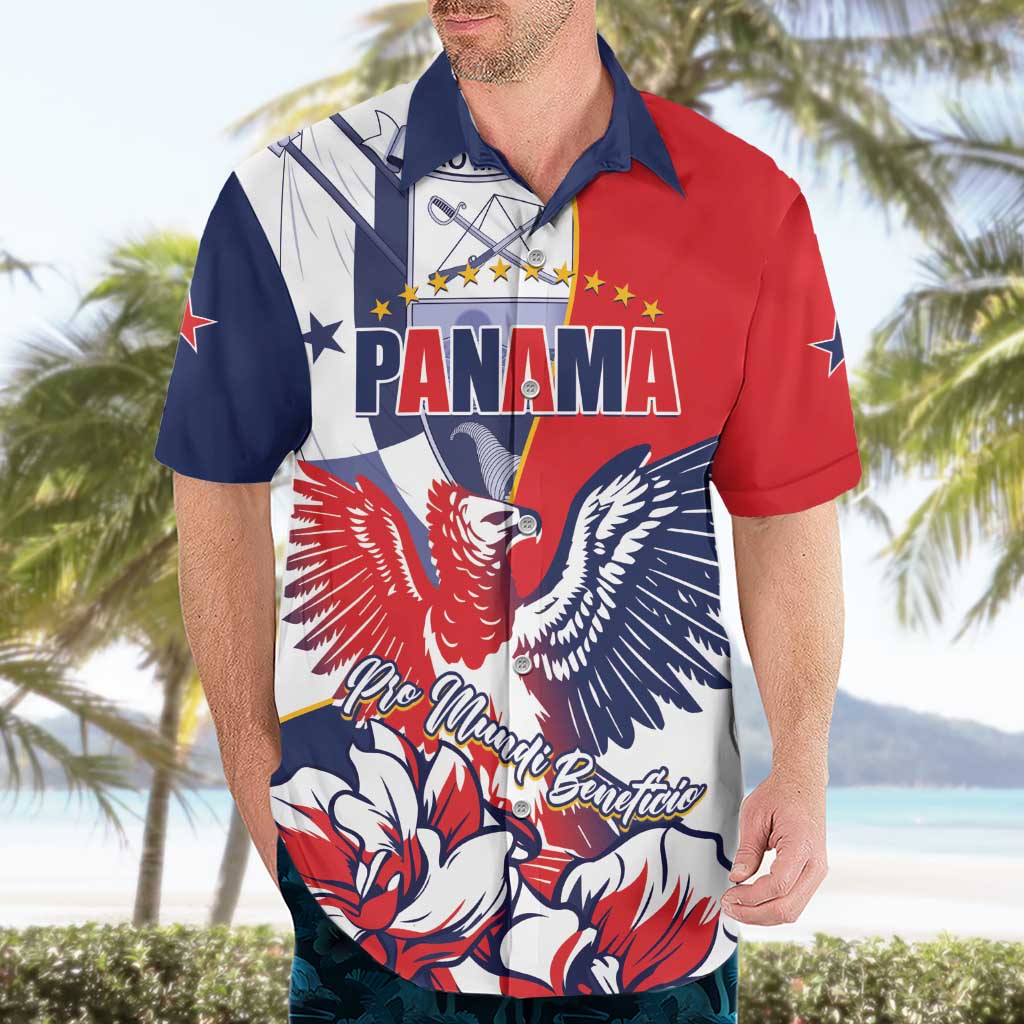 Personalized Panama Harpy Eagle Hawaiian Shirt Pro Mundi Beneficio Flor del Espiritu Santo - Wonder Print Shop