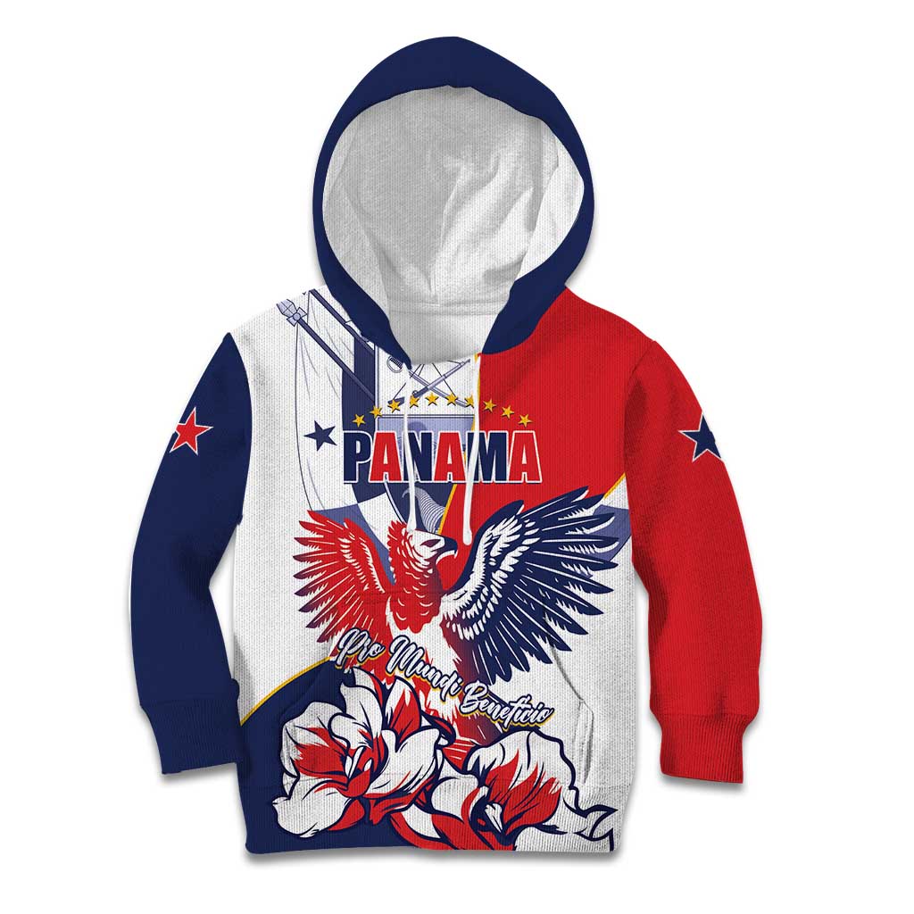 Personalized Panama Harpy Eagle Kid Hoodie Pro Mundi Beneficio Flor del Espiritu Santo - Wonder Print Shop