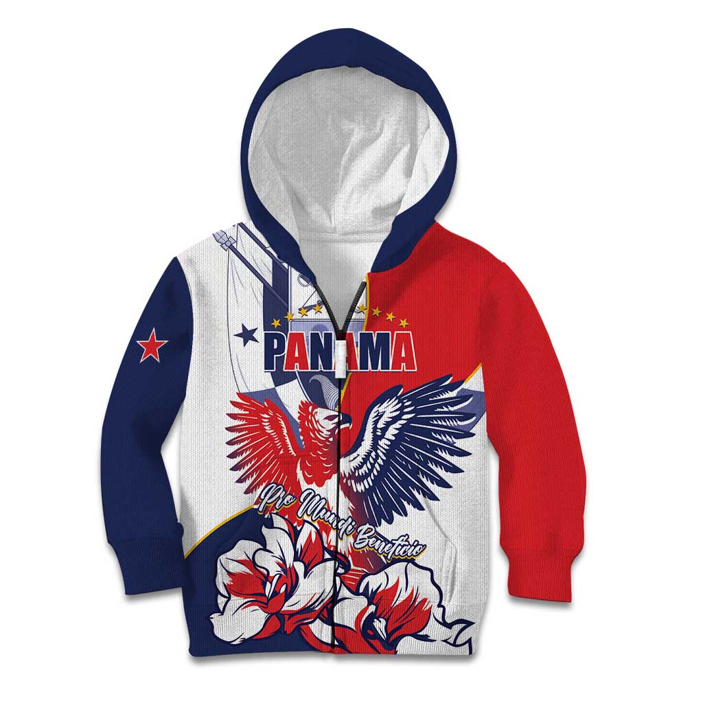 Personalized Panama Harpy Eagle Kid Hoodie Pro Mundi Beneficio Flor del Espiritu Santo - Wonder Print Shop