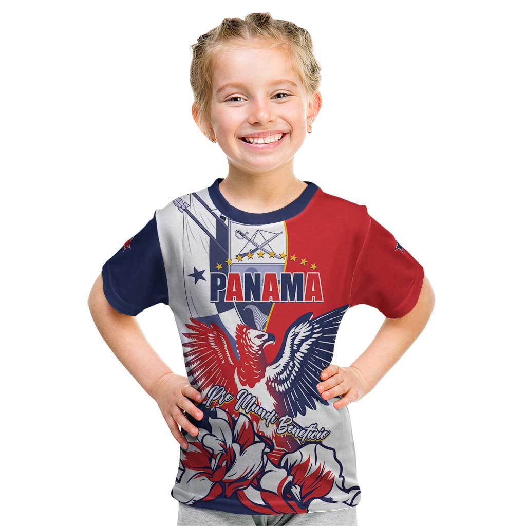 Personalized Panama Harpy Eagle Kid T Shirt Pro Mundi Beneficio Flor del Espiritu Santo - Wonder Print Shop