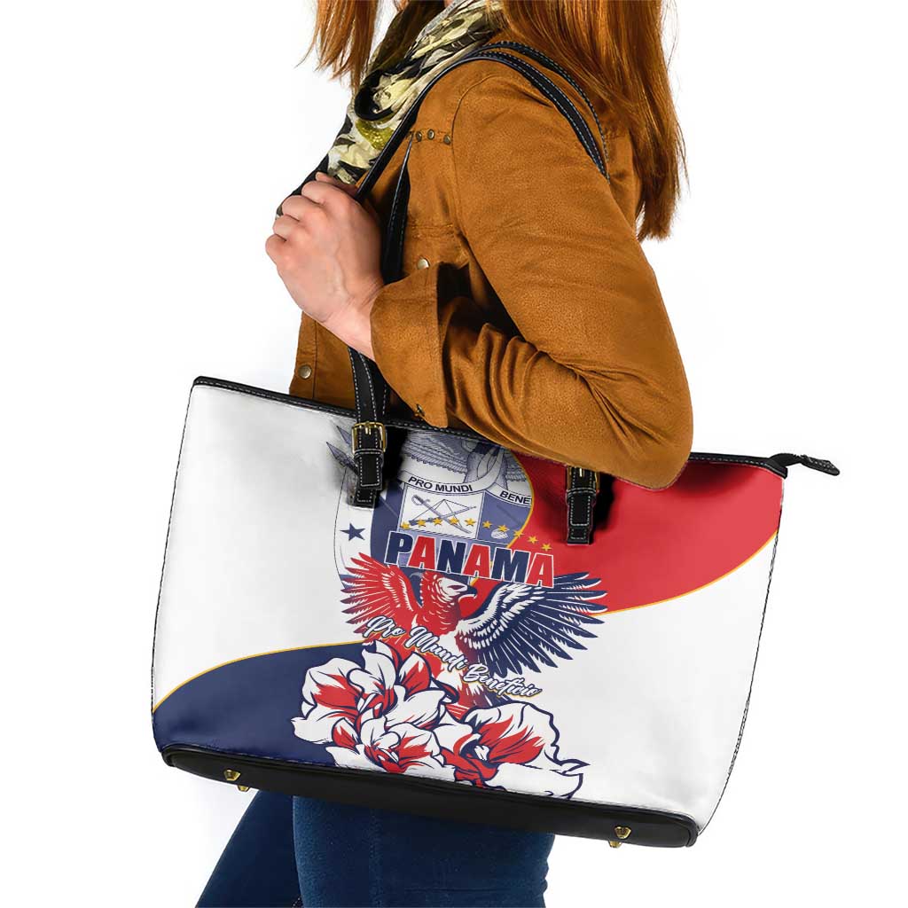 Panama Harpy Eagle Leather Tote Bag Pro Mundi Beneficio Flor del Espiritu Santo - Wonder Print Shop