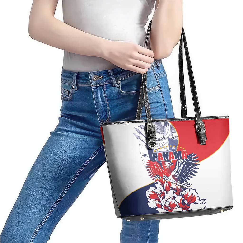 Panama Harpy Eagle Leather Tote Bag Pro Mundi Beneficio Flor del Espiritu Santo - Wonder Print Shop
