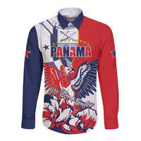 Personalized Panama Harpy Eagle Long Sleeve Button Shirt Pro Mundi Beneficio Flor del Espiritu Santo - Wonder Print Shop