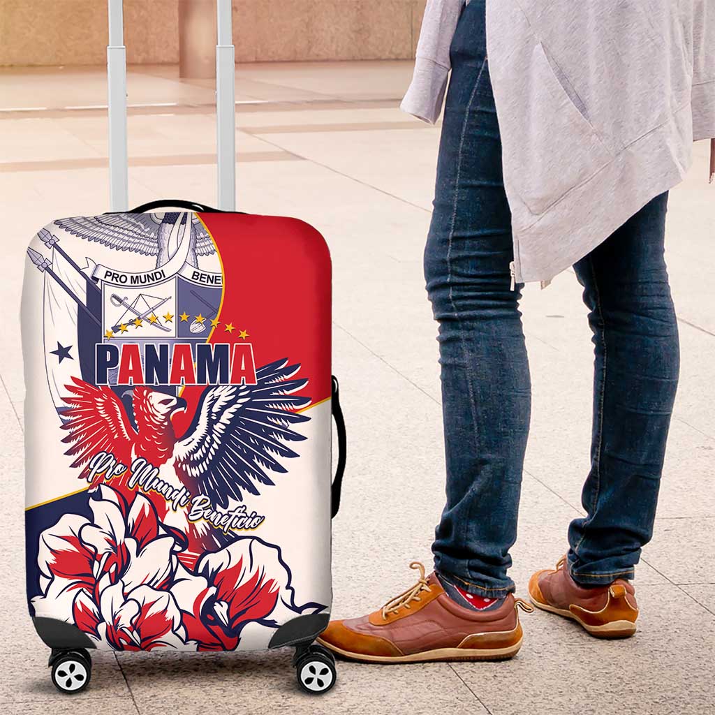 Panama Harpy Eagle Luggage Cover Pro Mundi Beneficio Flor del Espiritu Santo - Wonder Print Shop