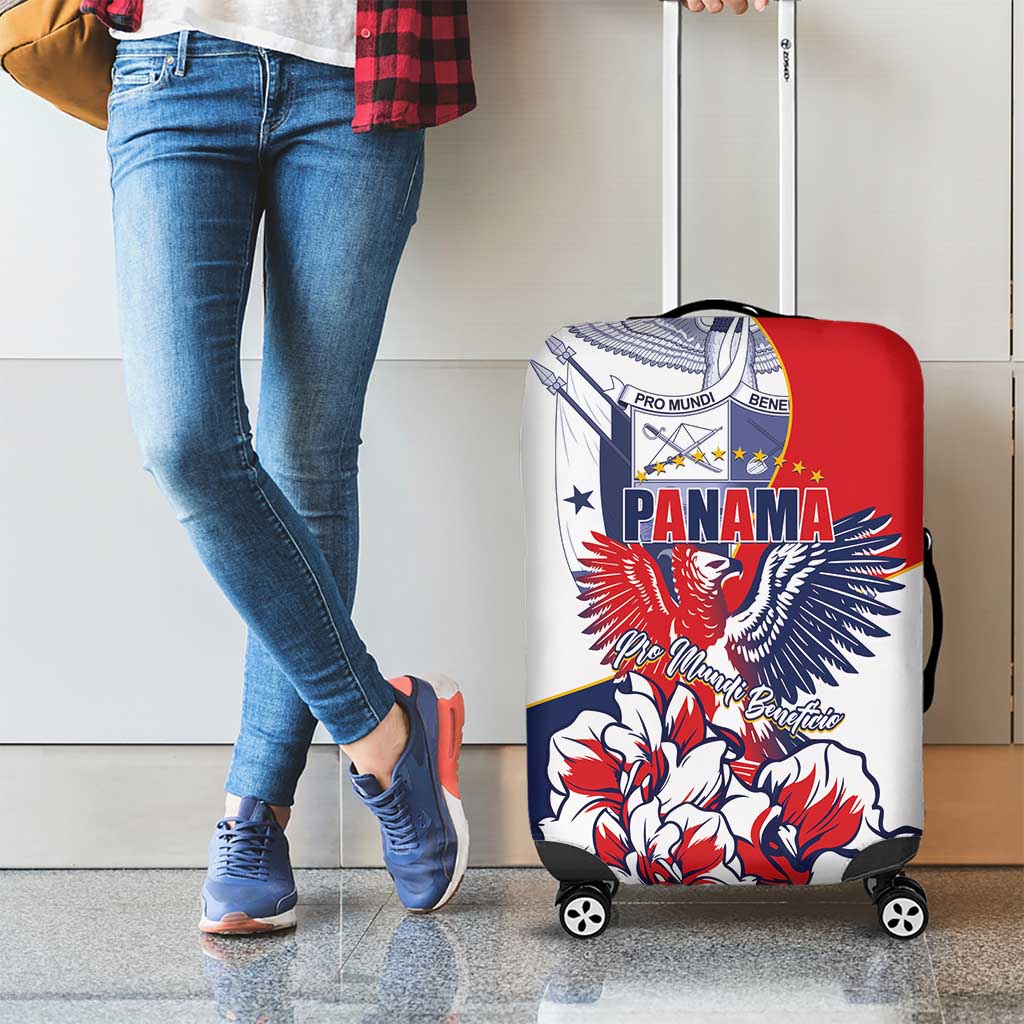 Panama Harpy Eagle Luggage Cover Pro Mundi Beneficio Flor del Espiritu Santo - Wonder Print Shop