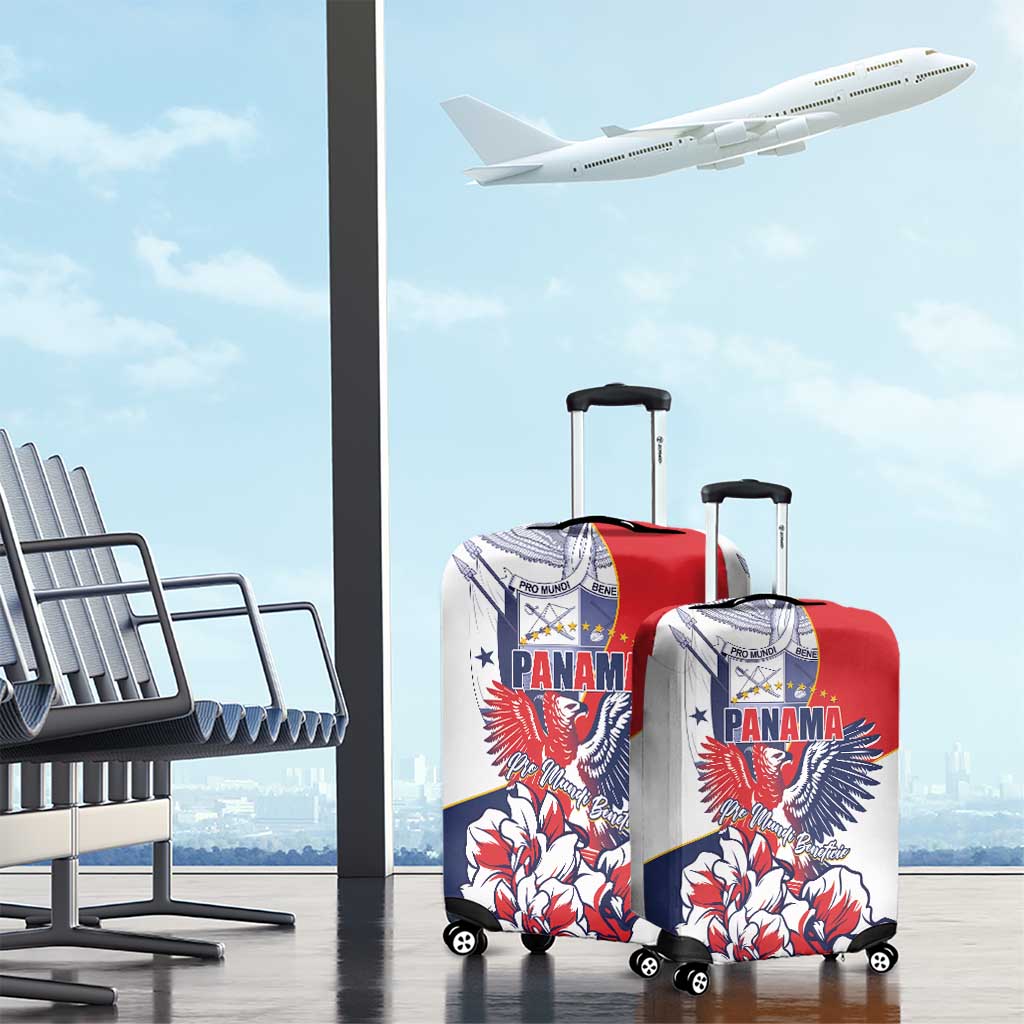 Panama Harpy Eagle Luggage Cover Pro Mundi Beneficio Flor del Espiritu Santo - Wonder Print Shop