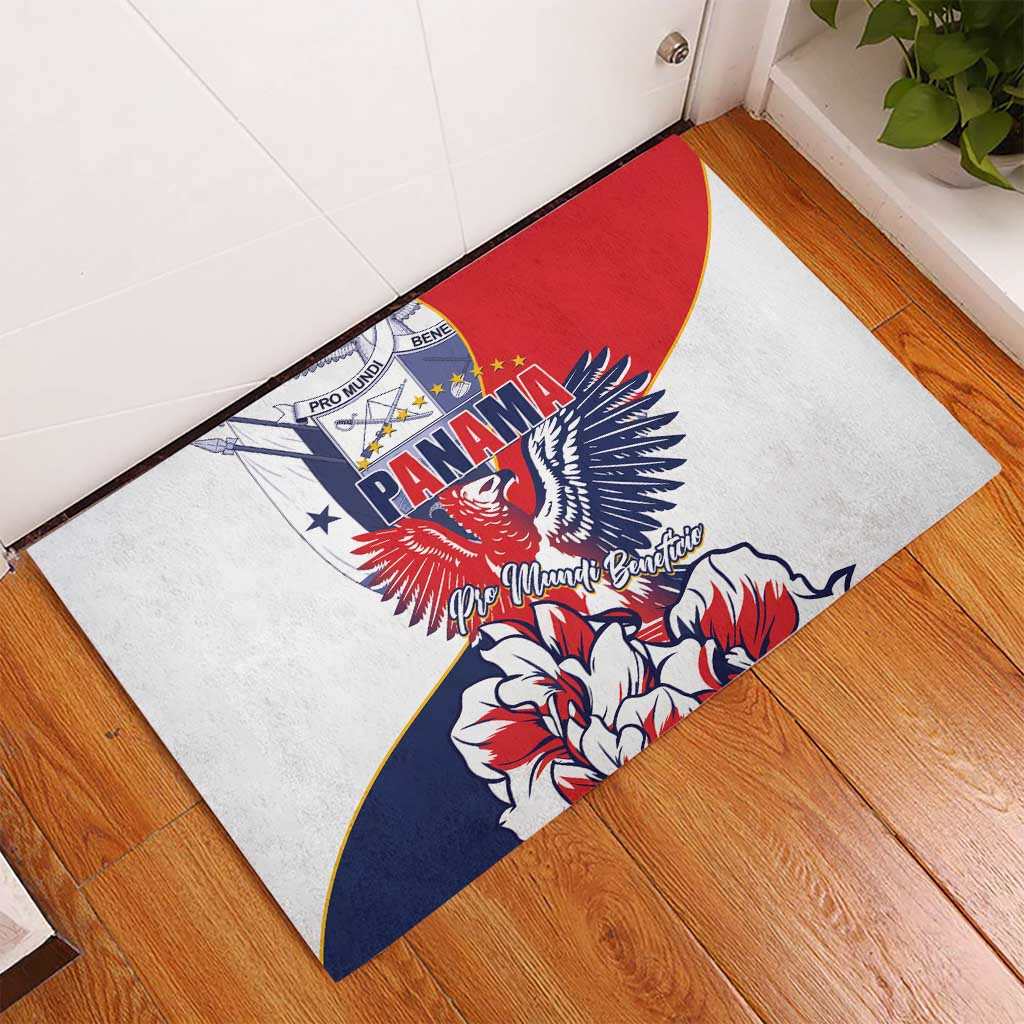 Panama Harpy Eagle Rubber Doormat Pro Mundi Beneficio Flor del Espiritu Santo - Wonder Print Shop