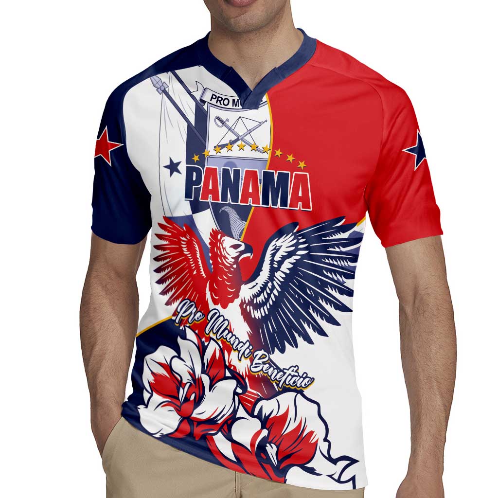 Personalized Panama Harpy Eagle Rugby Jersey Pro Mundi Beneficio Flor del Espiritu Santo - Wonder Print Shop