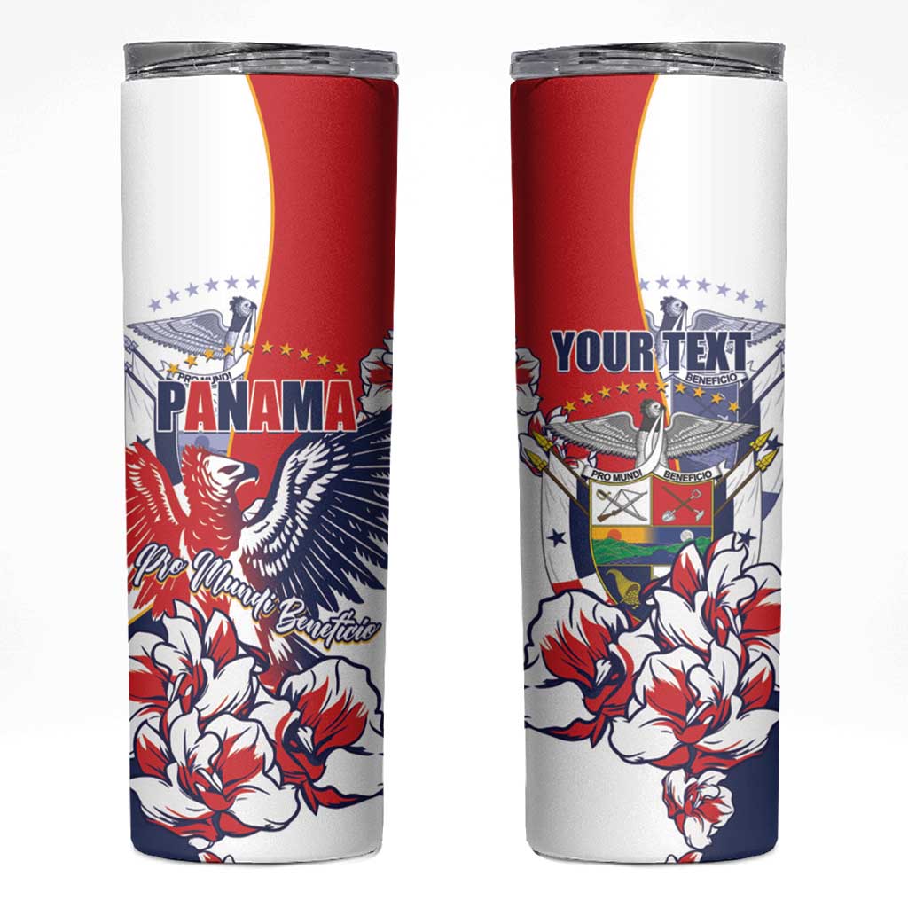Personalized Panama Harpy Eagle Skinny Tumbler Pro Mundi Beneficio Flor del Espiritu Santo - Wonder Print Shop