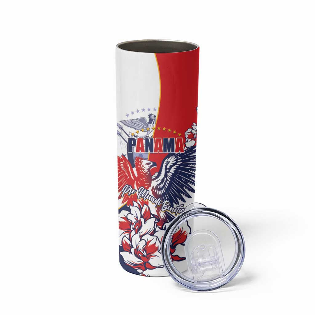 Personalized Panama Harpy Eagle Skinny Tumbler Pro Mundi Beneficio Flor del Espiritu Santo - Wonder Print Shop